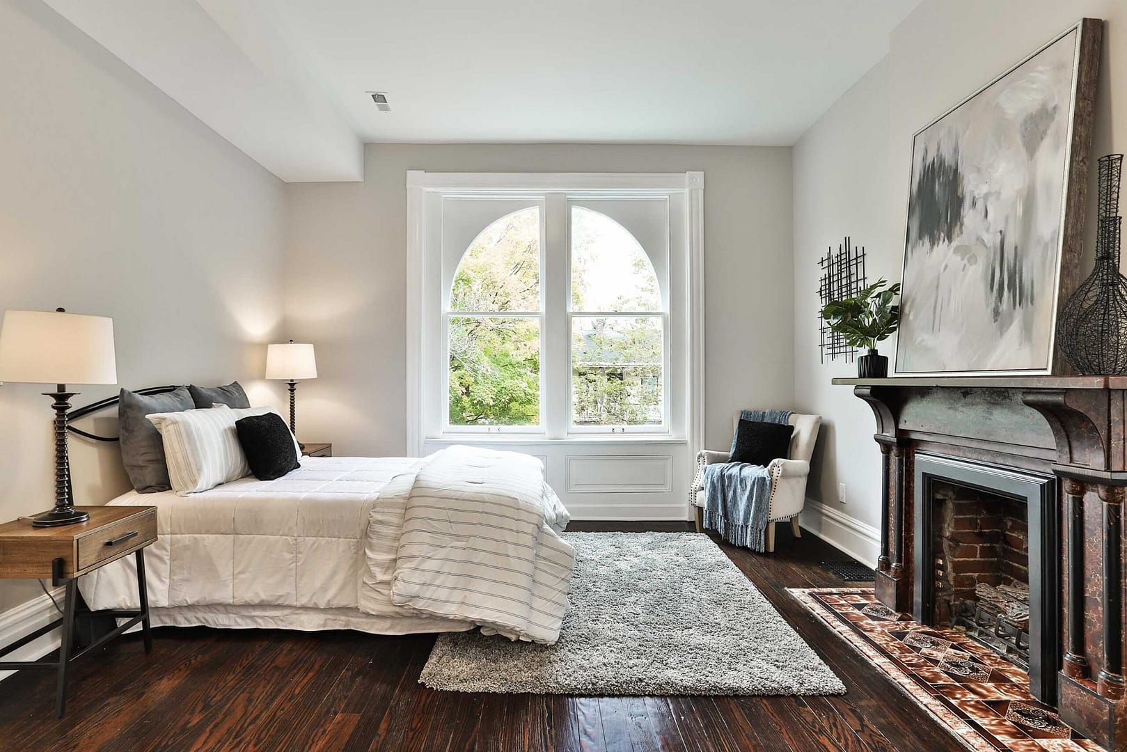 Staged South City St. Louis bedroom - done by Leslie Eicher of Staging That Sells